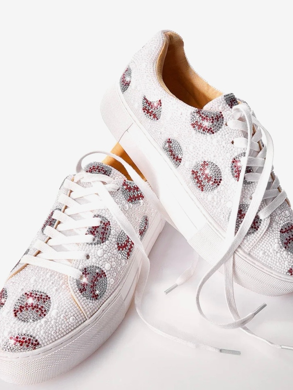 Brand New! Betsey Johnson women’s SIDNY BASEBALL rhinestone sneakers! Size: 8!